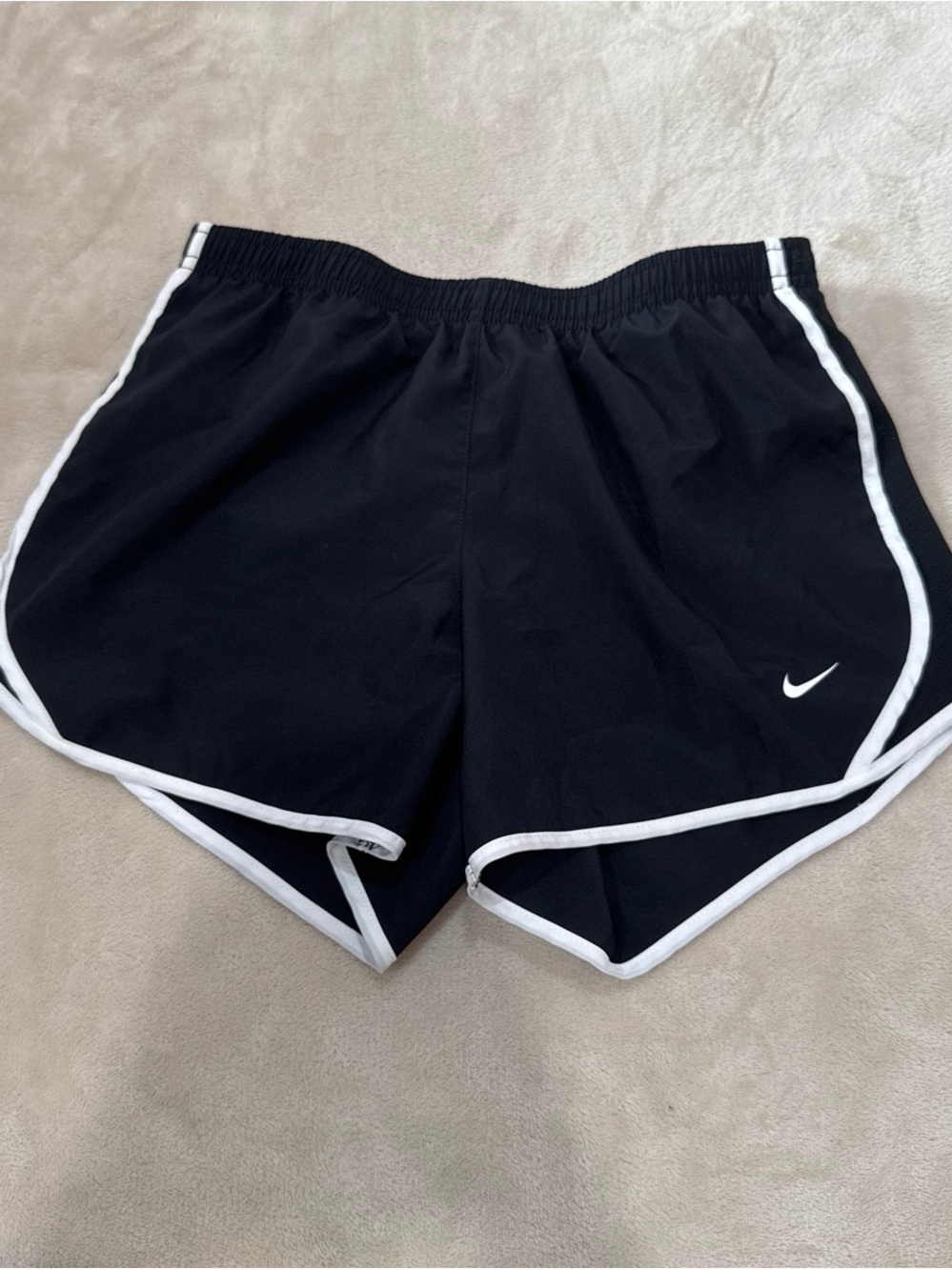 Nike Black Women's Athletic Shorts with White Piping